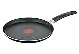 Tefal Resist Crêpepfanne 25 cm, Pfannkuchenpfanne nicht induktionsgeeignet, Titanium Antihaftversiegelung, Thermo-Signal bei idealer Brattemperatur, leichte Reinigung, schwarz, D52610