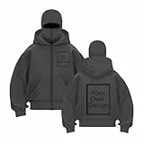 EMATOP Hoodie Herren Damen Personalisierte Sweatjacke Selbst Gestalten Sweatshirt Sie Ihre Eigenen Foto/Text Design DIY Kapuzenjacke Warm Einfarbig Sportjacke Y2K Tops Herbstjacke Vorne/Hinten