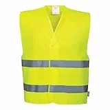 Portwest Zwei Reflex-Streifen Warnschutzweste, Größe: 4X/5X, Farbe: Gelb, C474YER4X/5X