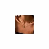 TINGN Gold Kreuz Kette Damen 14K Gold Vergoldet Kreuzkette Halskette Elegante Choker Kette mit Kreuz Anhänger für Frauen Christentum Schmuck Damen Hochwertiger Modeschmuck