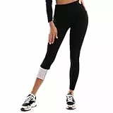 Leafigure Thermo Leggings Damen Gefüttert High Waist Blickdicht Fleece Thermohose für Outdoor Winter Sportleggins Schwarz XL