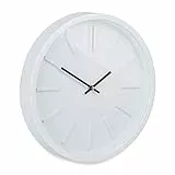 Relaxdays Wanduhr, ohne Sekundenzeiger, modern, analog, Uhr für Küche, Wohnzimmer, Arbeitszimmer, rund, Ø 35 cm, weiß