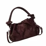 Kaeltsyn Koreanische Damen Umhängetasche, verschleißfeste PU Umhängetasche mit verstellbarem Riemen und Schnellzugriffstaschen, trendige plissierte Schultertasche für Damen