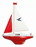 GÜNTHER FLUGSPIELE - 1829 - Segelboot Captain Hook, ca. 24 x 31 cm, Segelboot mit einstellbarem Großsegel, lackiertem Holzdeck und Speziallackierung, für die Badewanne, Gartenteich und Badesee