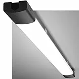 Modlicht LED Feuchtraumleuchte 90CM mit 30W 5000k Kaltlweiß 3350Lumen, Ultraslim Deckenleuchte Feuchtraum Flach Wasserfest IP65 Wannenleuchte Werkstattlampe für Keller Garage, Schwarz