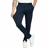 Performance Pants Herren Navy (Größe 33W/34L) - Stilvolle Herren Hosen Stretch - Chino Hose Stretch - Stilvolle Anzughose - Modische Praktische Männer Hosen für Business & Freizeit