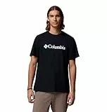 Columbia Men's Basic Logo Tee Short Sleeve T-Shirt, Black/Gem Columbia, XL