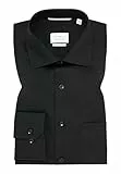 ETERNA Herren Business-Hemd Original Shirt | Schwarz | Modern Fit | Einfarbig | Langarm | Bügelfrei, Knitterfrei | 100% Baumwolle | Kent-Kragen Gr. 46