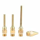 Mesee 4 Stück Heißklebepistole Düse, Klebepistole Düse Kupferspitze Ersatzwerkzeug Zubehö, für Bastler zu DIY Kunst, Handwerk Projekte, Kleine Reparatur - 2,0*34mm, 2,0*50mm, 3,0*50mm, 2,0*70mm