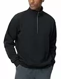 THE GYM PEOPLE Herren Fleece Troyer Pullover mit Halbreißverschluss Midweight Sport Sweatshirt ohne Kapuze Atmungsaktiv & Weich