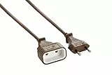Electraline Verlängerungskabel, 3 m, EU-Stecker, 6 A, Querschnitt 2 x 0,75 mm², Kinderschutz, für kleine mobile Haushaltsgeräte, braun, bis zu 1.38 kW
