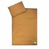 Julius Zöllner Musselin - Kinderbettwäsche 100x135 + 40x60 cm, 2-teiliges Set aus Deckenbezug und Kissenbezug, 100 Prozent Baumwoll-Musselin, mit Reißverschluss, Standard 100 by Oeko-TEX, Zimt