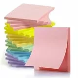 KIFZM Selbstklebende Notizblöcke, leuchtende Farben, 76 x 76 mm, 24 Blöcke, selbstklebend, rechteckig, für Präsentationen, Büro, Zuhause, Notizbuch (Pastellweiche Farben)