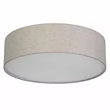 REV Deckenlampe LED - Deckenleuchte rund 40cm mit Stoff-Lampenschirm im Vintage-Look – ideal für Schlafzimmer & Wohnzimmer, taupe