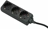 UNITEC Tischsteckdose, 3-Fach, 5 m, H05VV-F 3G1.5 mm², schwarz