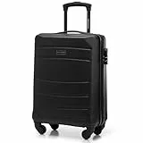 WITTCHEN Globe Line Reisekoffer Handgepäck Kabinengepäck Trolley Hartschale aus ABS mit 4 Rollen Zahlenschloss Teleskopgriff | Größe S | Schwarz