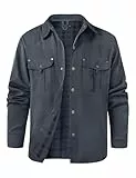 Svanco Hemdjacke Herren Leichte Sommerjacke Kariertes Futter Jacken Karo Übergangsjacke Cargo Cowboy Jacke Mit Mehreren Taschen