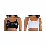 Juicy Couture Damen 2er Pack Nahtloser Komfort Lounge Wirefree Bralette, Schwarz/Weiß, Large