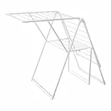 Amazon Basics Wäscheständer aus Metall, 2 Flügel, faltbar, 155 x 60 x 100 cm, Weiß