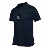 MEETWEE Poloshirts für Herren Golfshirts Schnell Trocknen Kurzarm Taktische Shirts Kragenshirt Feuchtigkeitstransport Tennis T-Shirt, Marineblau, Klein