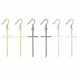 OIDEA Ohrringe mit Lange Kreuz Anhänger Set, aus Hochwertigem Edelstahl 3 Paare
