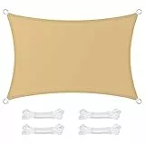 SONGMICS GSH23EY Sonnensegel 2x3m Wasserdicht Sonnenschutz mit 665mm Wassersäule aus reißfestem Polyester UV-Schutz 93% für Terrasse Garten Balkon inkl