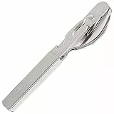 Bundeswehr Essbesteck 4-teilig - Edelstahl Besteck Set nach TL mit Messer, Gabel, Löffel & Dosenöffner - Robust, kompakt & zusammensteckbar