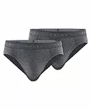 FALKE Herren Slip Daily Comfort Multipack M Sl Baumwolle atmungsaktiv 2 Stück, Grau Dark Grey Heather 3278, L