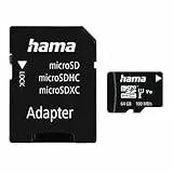 Hama microSD | microSDHC | microSDXC Karte 64GB 100MB/s Übertragungsgeschwindigkeit Class 10 microSD Speicherkarte im Mini-Format Mini SD z. B. für Android Handy, Smartphone, Tablet, Nintendo UHS-I