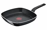 Tefal Easy Cook & Clean Grillpfanne 26x26 cm, Antihaftbeschichtung, langlebige Steak Pfanne, Thermo-Signal bei idealer Brattemperatur, NICHT induktionsgeeignet, Made in France, B5554032