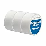 Handelskönig 3x Verputzerband PE Premium weiß 50 mm x 33 m - extra starkes Putzklebeband für anspruchsvolle Abdeckarbeiten bei Verputz- und Malerarbeiten
