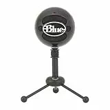 Blue Snowball USB-Mikrofon für Aufnahmen, Streaming, Podcasting, Gaming auf PC und Mac, Kondensatormikrofon mit Nieren- und Kugelcharakteristik und stilvollem Retro-Design - Schwarz