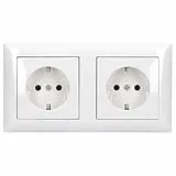 Busch-Jaeger Steckdosen Set: 2x 20 EUC-914 Steckdose + 1722-914 2-fach Rahmen Alpinweiß Balance SI