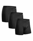 DANISH ENDURANCE 3er Pack Sport Boxershorts Herren, Mit regulärem oder langem Bein, Schwarz, L