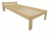 PROSBUD Bett 80x190 cm Mit Lattenrost Bettrahmen Bettgestell Unbehandeltes Kiefernholz Naturfarbe Malma