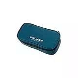 Walker 49113-370 - Schlamperbox 'Steel Blue', Federmappe mit geräumigem Hauptfach, doppelseitiger Trennwand mit 20 Stiftfächern, Zippfach und robustem Reißverschluss