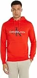Calvin Klein Jeans Herren Hoodie Seasonal Monologo Regular mit Kapuze, Rot (Fiery Red), S