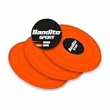 Bandito Airhockey Puck SpeedFire in Turniergröße 70 mm, 23 g für aktive Spieler und Profis, aus schlagfestem ABS Material, super Gleiteffekt, leucht-rot, Set 3 St.