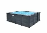 Intex 26396NP – Aufstellpool Graphite Gray Panel Rechteckig, Filterpumpe 3500 L/h, Leiter, Bodenplane und Abdeckplane, 10091 L, PVC, Braun, 400x300x124