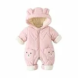 JiAmy Baby Schneeanzug, Baby Jungen Mädchen Winter Overall Strampler Neugeborenes Schneeoverall Blau Weiß 3-6 Monate