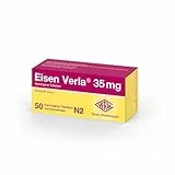 Eisen Verla 35 mg – Gut verträgliche, überzogene Tabletten bei Eisenmangel, zweiwertiges Eisen (Fe2+) für gute Bioverfügbarkeit, individuell dosierbar und geschmacksneutral, 50 St