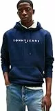 Tommy Jeans TJM Reg Linear Logo Hoodie EXT Pullover-Kapuzenpulli, Herren, Blau (Dark Night Navy), XL