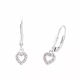 Prinzessin Lillifee Ohrhänger 925 Sterling Silber Mädchen Kinder Ohrschmuck, mit Zirkonia synth., 2,1 cm, Herz, Kommt in Schmuck Geschenk Box