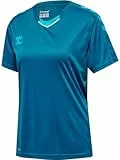 hummel Core XK Poly Jersey S/S Damen Trikot, Kurzarm Sport T-Shirt, Sportkragen mit Fronteinsatz, BEECOOL-Stofftechnologie, 100% Polyester, Normale Passform (1er Pack)