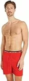 Tommy Jeans Herren Badeshorts Medium Drawstring Mittellang, Rot (Hot Heat), XXL