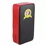 Dioche PU Leder Schlagpolster,verdicktes Sanda-Boxtrainings-Beinziel Training Thai Pad Kick Fokus,ausgestattet mit einem hochelastischen Kompressionsgürtel (Rot)