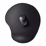 Trust Bigfoot Ergonomisches XL Mauspad mit Gelkissen 255 x 295 mm, Mikrofaseroberfläche, Softgel Handballenauflage, Großes Mousepad mit Handauflage, rutschfeste Unterseite - Schwarz