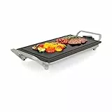 Princess Table Chef Premium Stein-Grill – Extra große Grillfläche 46 x 26 cm – Keramik-Grillplatte – PFAS-frei – einstellbaren Thermostat – inkl. 4 Holzspatel – 103150