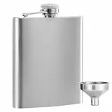 APOMOONS Flachmann Edelstahl 304 8 Oz und Trichter Set, Auslaufsicher Flachmann zum Tragen von Alkohol, Edelstahl für Männer und Frauen (Silber)