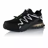 Fusskleidung® Damen Herren Wanderschuhe wasserdichte Trail Running Trekkingschuhe Schwarz Weiß EU 40